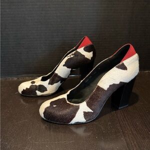 DONALD J PLINER SIGNATURE Casey Black & White Calf Hair Pony Pumps Sz 6.5